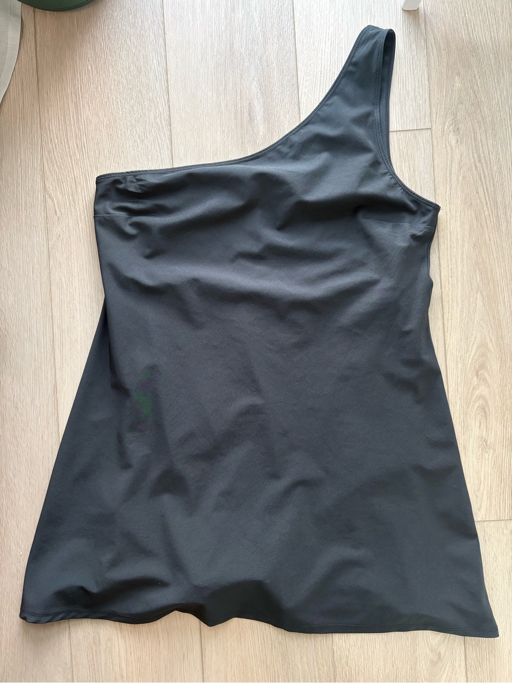 One-Shoulder Black Women's Athletic Dress